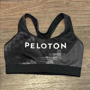 Peloton Black Patterned Sports Bra